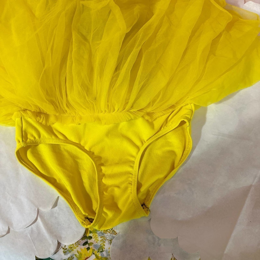 Girls Yellow & Black Tulle Party Dress - Picture 3 of 3